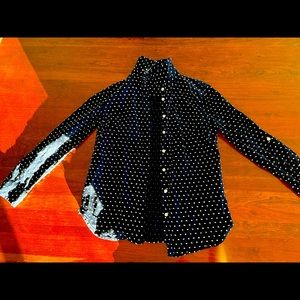 navy blue button-down shirt